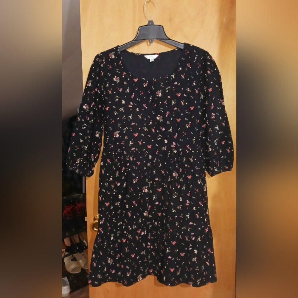 Corduroy floral mini dress size L